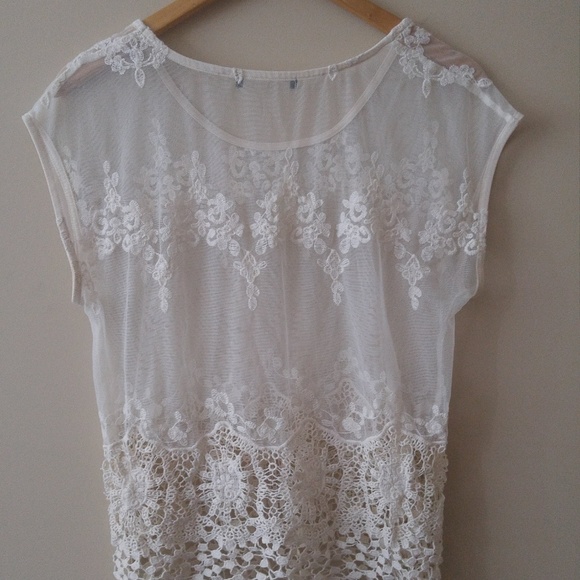 Sheer White Lace Top - Picture 6 of 6